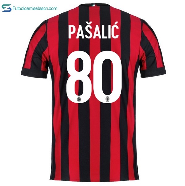 Camiseta Milan 1ª Pasalic 2017/18